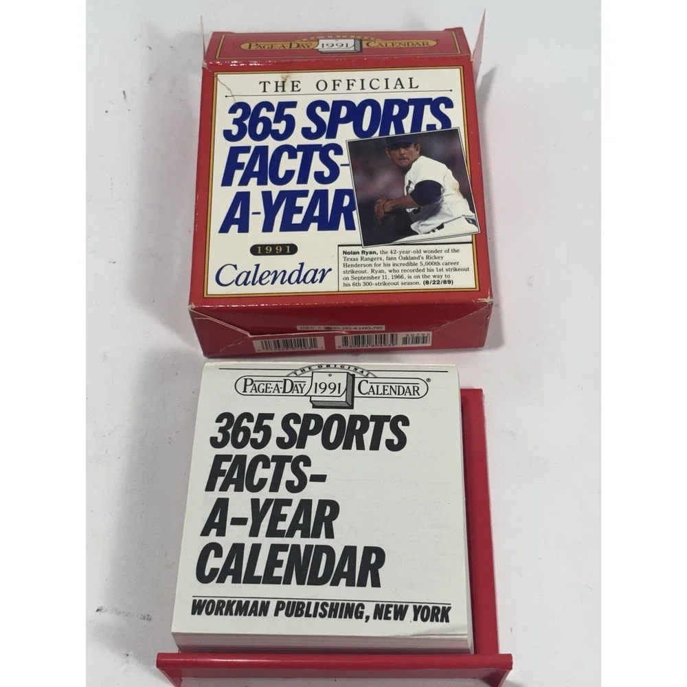 1991 365 Sports Facts A Year Calendar Daily Memorabilia Page-A-Day Original